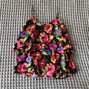 Multicolored Flower Flowy Tank Top